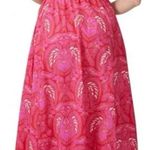 Tuckernuck FIGUE Indira Tiered Maxi Dress Size L Pink Cotton Cinch Waist Coastal Boho Chic Photo 1