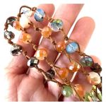 Long beaded feather pendant necklace Brown Photo 4