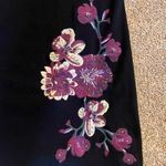 INC Women's Black Embroidered Jeweled Bell Sleeve Dress Purple Floral. Size L Photo 6