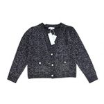 Adyson Parker Black Metallic Silver Thread Cardigan Sweater NWT Size Large Photo 1