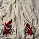 Ms Lee Cardigan with Red Cardinal Design Christmas Ugly Sweater Broken Zipper S Photo 4