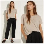 The Reset Everyday Linen Short Sleeve Relaxed Top Basic Luxury Minimalist Medium Tan Photo 8