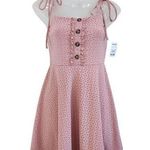Speechless Tie Strap Eyelet Lace Boho Fit & Flare Dress Flowy Pink Size Small Photo 0