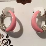 🆕 Color Brand Pink & Silver Hoop Earrings Photo 3