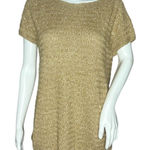 Talbots Sweater Womens Small Tan 100% Linen Neutral Preppy Minimalist Coastal Photo 0