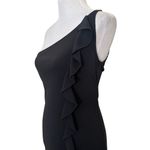 Gunne Sax Jessica McClintock  Black Dress Size 7‎ Ruffles Split Feminine Chic y2k Photo 1