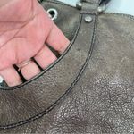 Fossil  Grey Pebbled Leather Tote Bag Top Zip Satchel L Four Corner Pockets Charm Photo 4