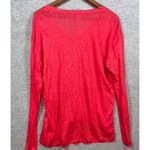 Gap  Womens‎ Coral Red Long-Sleeve V-Neck 100% Linen  High-Low Top Size L Photo 2