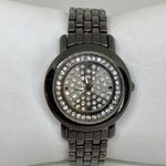 FMD women watch black tone crystals 34mm case quartz analog bracelet running Photo 0