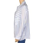 Free People  white with light blue stripes long sleeve button down Medium EUC Photo 5