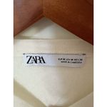 ZARA  Womens Sweater Size M Henley 1/2 Button Long Sleeve Top Linen Blend Cream Photo 3