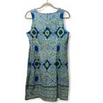 LONDON TIMES Blue and Green Patterned Sleeveless Dress Size 14 Preppy Classic Photo 3