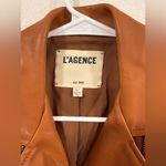 L'Agence L’AGENCE Billie Cognac Leather Belted Moto Jacket Size XS EUC Photo 6