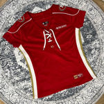 NFL Rare Y2K San Francisco 49ers red & white lace up baby tee jersey - Size S Photo 1