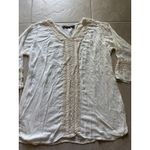 Raya Sun  Dress‎ Womens Size 3XL Cream Embroidered Boho Beachy Stretch Coverup Photo 2
