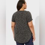 Torrid  Lyocell Black Spacedye V-Neck Short Sleeve Active Tunic - size 1 Photo 8