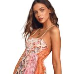Raga  Women's Smocked Floral Print Spaghetti Sheer Overlay Mini Dress Size Medium Photo 1