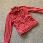 Chico's Chico’s Platinum Utility Jacket Button Down Size 0 Orange Salmon Cotton VEUC Photo 1