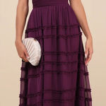 Lulus Happily Sweet Purple Mock Neck Backless Midi Dress Photo 0