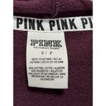 VS PINK Zip Up Sweatshirt Size Small Long Sleeve Logo Lightweight Burgundy/Wh Red Photo 1