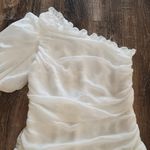 Mergim Magda Bridal One Shoulder Dress White Size 2 US Size Medium *No Belt* Photo 4