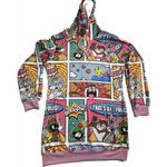 Members Only  Looney Tunes Comic Graphic Hoodie Dress Mini All Over Print Medium Photo 1