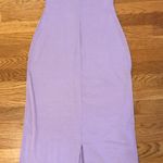 padded shoulder fitted tee maxi dress lilac size M Purple Size M Photo 5