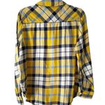 Aerie NWT  Yellow Blue Plaid Oversized Flannel Button Front Shirt Women’s Size XS Photo 1