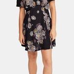 Free People  Black and Pink Floral Short Sleeve Dress Size XS Photo 4
