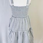 Lumière New  Striped Smocked Babydoll Dress Blue White Photo 11