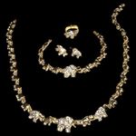 Beautiful 4 piece gold and cz elephant set Black Photo 3
