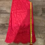 French Connection Size S Wide Leg Satin Sleep Pants Hot Pink Lace Trim Coquette Photo 5