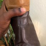 Predictions 2000s Y2K  Brown tan patchwork leather 2” kitten heel ankle mid calf boots - Size 6.5W Boho Photo 6