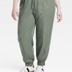 A New Day Size XXL Jogger Pants High Rise Woven Ankle Olive Green Womens Pull On Photo 0