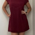 Blue Rain Boho Babydoll A-Line Dress sz Medium Maroon Red Mock Vamp Fit & Flare Photo 0