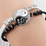 2pcs Dragon totem tai chi couple‎ bracelets for best friends or couples White Photo 0