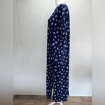 Acting Pro Blue White & Orange Daisies Flowers Knit Oversized Shirt Dress by  Photo 2