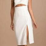 Cutout Sleeveless Midi Dress White Size M Photo 0