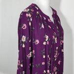 Fun2Fun Plum Floral Print Blouse Size Small NWOT Purple and Pink 3/4 Sleeve Top Photo 3