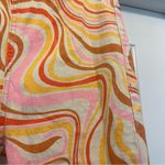 easel  Women’s Groovy Retro Swirl Stretch Cotton Bell Bottom Pull On Pants Size S Photo 2