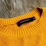 Women’s mustard dark gold high low oversized knit sweater size small Photo 3