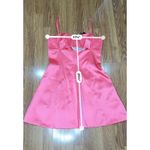 PATOU Pink Cotton Blend Satin Mini Dress FR 44 Cutout Waist Cocktail Party Dress Size undefined Photo 2