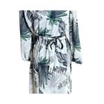 Sans Souci Boho Tropical Palm Print Off Shoulder Maxi Dress 3/4 Sleeve Tie Elastic Waist M Photo 5