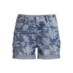 Time & Tru Printed Denim Shorts With Pockets Size 14 Womens 5 Pockets New Photo 1