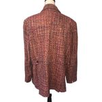Orvis Red Tweed Jacket Womens Size XL  Blazer Car Coat Silk Blend Button Front Photo 2