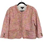 Ann Taylor NWT Tweed Cardigan Jacket in Orange and Pink - Size 6 Photo 0