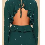 Lulus Counting Constellations Forest Green Embroidered Backless Mini Dress Photo 2