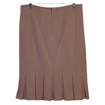 Apostrophe  Stretch Women's Tan Pleaded Lined‎ Skirt Zips in Back Size 10 Photo 1