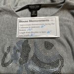 Rachel Zoe  Elephant Embellished‎ Cashmere Blend Crew Neck Sweater Size M Gray Photo 6
