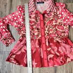 Dalia MacPhee Collared Shirt Dress Womens Red Pink Geo Floral missing Belt #148 Size undefined Photo 2